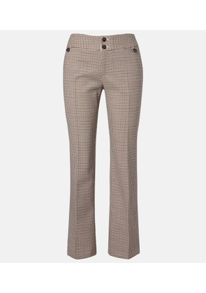 Etro Checked wool-blend cropped flared pants