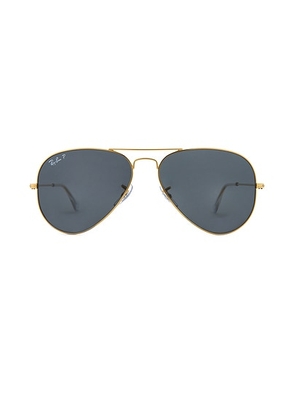 Ray-Ban Aviator Classic Polarized Legend Gold in Legend Gold - Metallic Gold. Size all.
