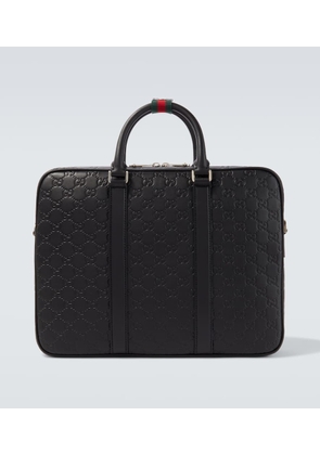 Gucci GG Emblem debossed leather briefcase