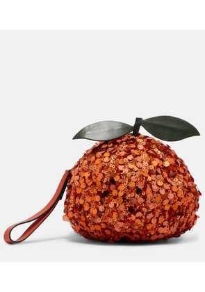 Alemais Orange Mini sequined crossbody bag