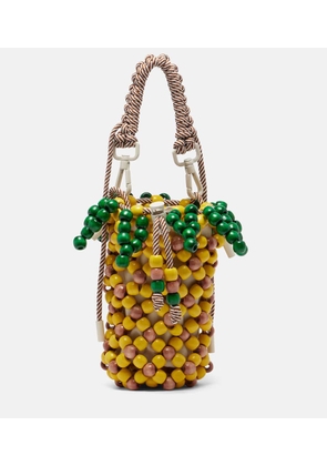 Alemais Pineapple Mini beaded top-handle bag