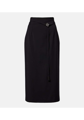 Sportmax High-rise virgin wool midi skirt