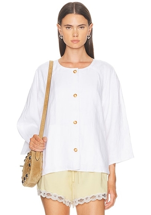 Posse Olivia Blouse in Ivory - White. Size L (also in XS, S, M).