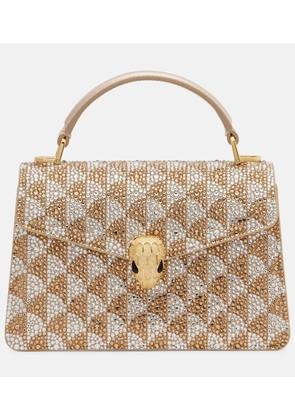 Bvlgari Serpenti Forever Mini embellished suede tote bag