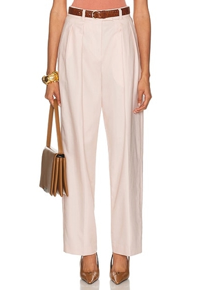 RENGGLI Cotton Pleated Trouser in Petal - Blush. Size 4 (also in ).