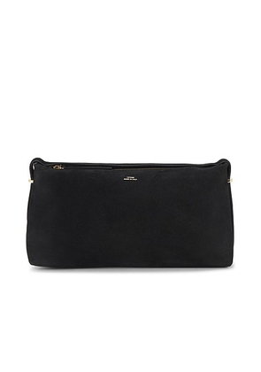Toteme Suede Scoop Clutch in Black - Black. Size all.
