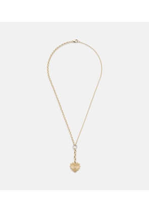 FoundRae Radiating Heart 18kt gold pendant necklace with diamonds