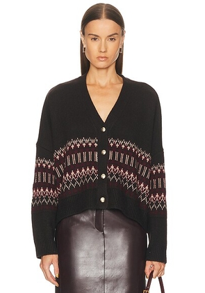 SABLYN Elliot B Boxy Cropped Fairisle Cardigan in Oaktree Multi - Brown. Size L (also in S).