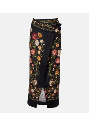 Agua by Agua Bendita Tierra floral linen beach cover-up