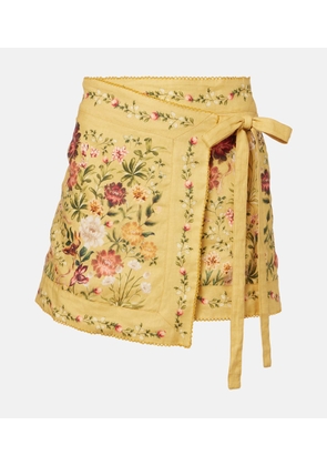 Agua by Agua Bendita Luna floral cotton and linen beach cover-up