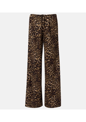 Nili Lotan Adriel leopard-print wide-leg pants