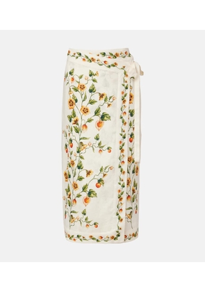 Agua by Agua Bendita Luna floral linen beach cover-up