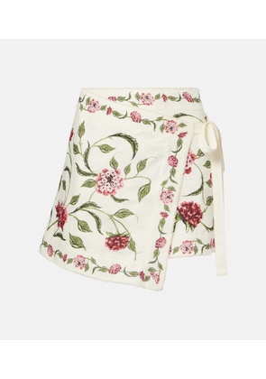 Agua by Agua Bendita Luna floral linen beach cover-up