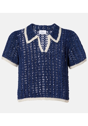 Anna Kosturova Crochet cotton polo shirt