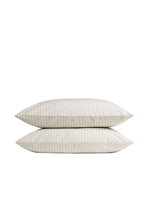 Parachute Pillowcase Set in Bone Stripe - Ivory. Size STANDARD (also in ).