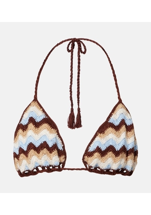 Anna Kosturova Summer Chevron crochet cotton bikini top