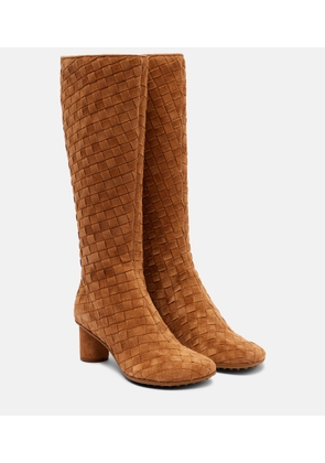 Bottega Veneta Atomic Intrecciato 50 suede knee-high boots