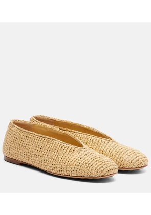 Bottega Veneta Rosa raffia ballet flats