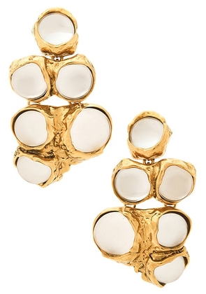Saint Laurent Bubble Earrings in Or Laiton & Transparent - Metallic Gold. Size all.