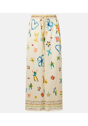Alemais Sidi floral silk palazzo pants