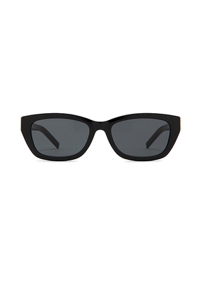 Saint Laurent Rectangular Sunglasses in Black - Black. Size all.