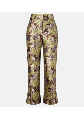 Alemais Citron floral cropped pants
