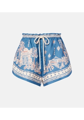 Alemais Acacia printed linen Bermuda shorts