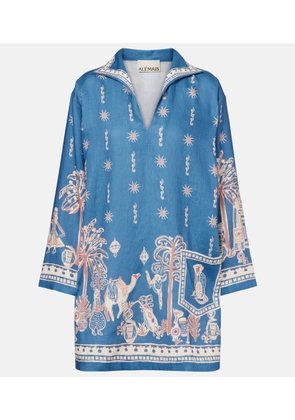 Alemais Acacia printed linen minidress
