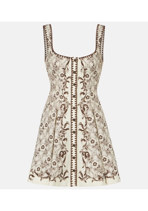 Alemais Printed linen and cotton minidress