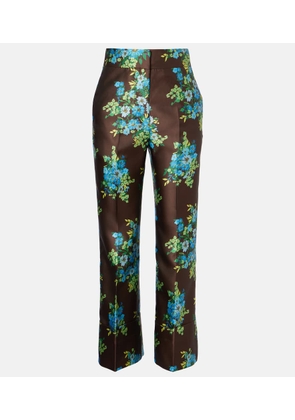 Alemais Floral satin bootcut pants