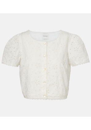 Posse Salma embroidered cotton top