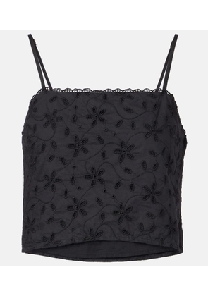 Posse Salma embroidered cropped cotton top