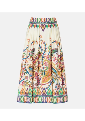 Etro Cotton voile jacquard midi skirt