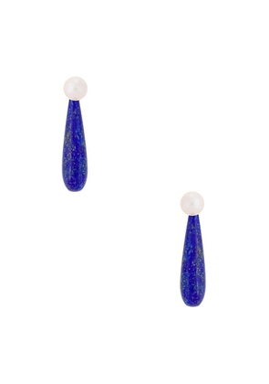 SOPHIE BUHAI Small Angelyne Earrings in Lapis  Freshwater Pearls  & Sterling Silver - Blue. Size all.