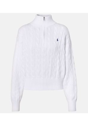 Polo Ralph Lauren Logo cable-knit cotton half-zip sweater