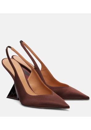 The Attico Satin slingback wedges