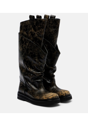 The Attico Passeggiata leather combat boots