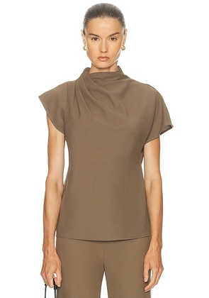 Staud Davina Top in Truffle - Olive. Size 0 (also in ).
