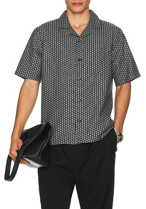 Theory Noll Camp Shirt in Black & White - Black. Size L (also in S, M, XXL/2X).