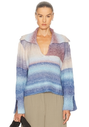 Solid & Striped The Lola Pullover Sweater in Twilight & Raisin - Blue. Size L (also in M).