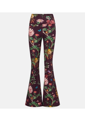 La DoubleJ Meditation floral cotton-blend flared pants