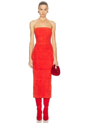 SPRWMN Tube Dress in Red - Red. Size S (also in ).
