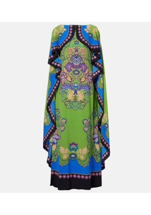 La DoubleJ Magic printed caped silk maxi dress