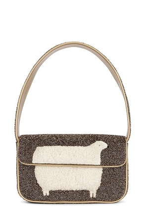 Staud Tommy Beaded Bag in Dolly - Brown. Size all.