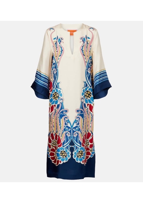 La DoubleJ Printed silk satin kaftan