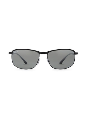 Ray-Ban RB3671CH Chromance Sunglasses in Black On Black & Mirror Silver - Black. Size all.