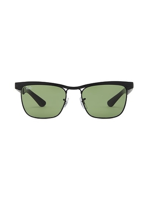 Ray-Ban Wayfarer Deluxe in Matte Black & Green - Black. Size all.