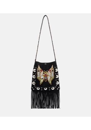 Valentino Garavani Nellcote Medium embellished suede shoulder bag