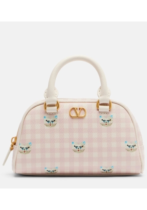 Valentino Garavani Gingham leather tote bag