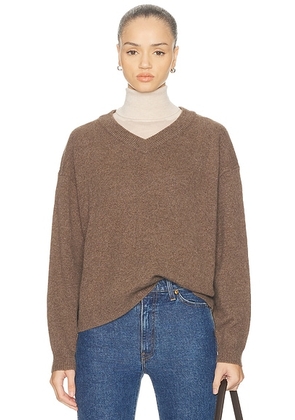 Staud Doris Cashmere Sweater in Truffle - Brown. Size L (also in M, XS).